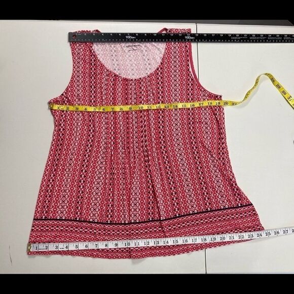 CROFT&BARROW,SleevelessWomen’s Top,red,white, blk   - Picture 7 of 10